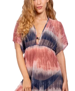 Jordan Taylor V-Neck Dolman Sleeve Tunic - Multicolor