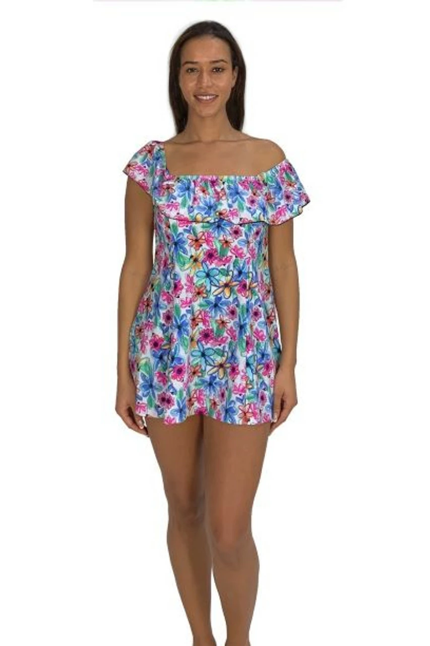Fit4U Fit 4U™ Off The Shoulder Dress - Sunny Daze Multi
