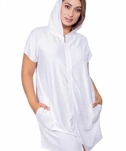 Jordan Taylor Raglan Sleeve Hoodie Dress - White