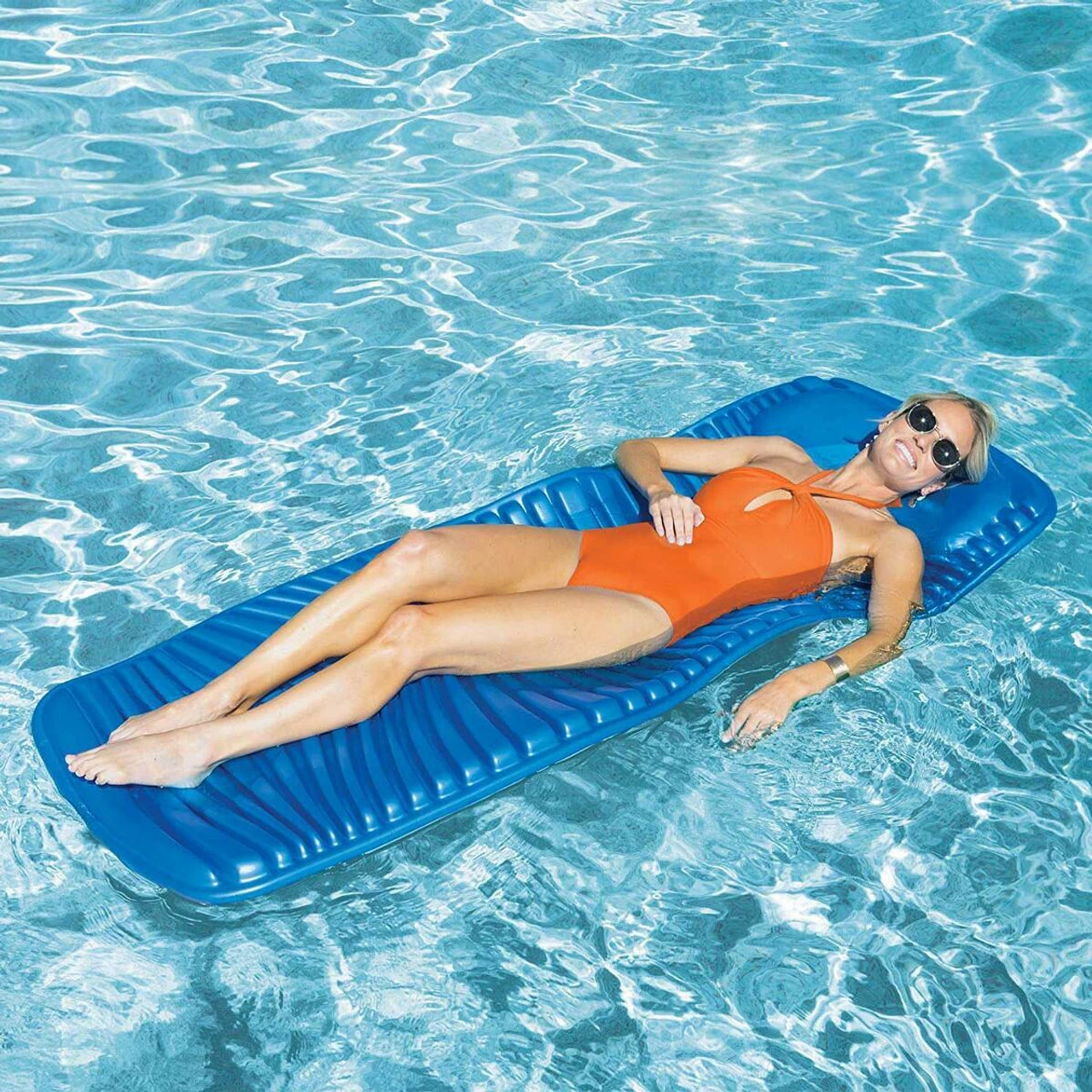 SwimWays Aquaria Rolling Lounge Cell Foam Pool Float - Blue - Image 2