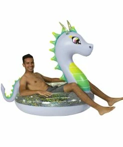 Pool Candy PoolCandy Deluxe Jumbo Glitter Filled Dragon Raft Closed Bottom - 48 Inch
