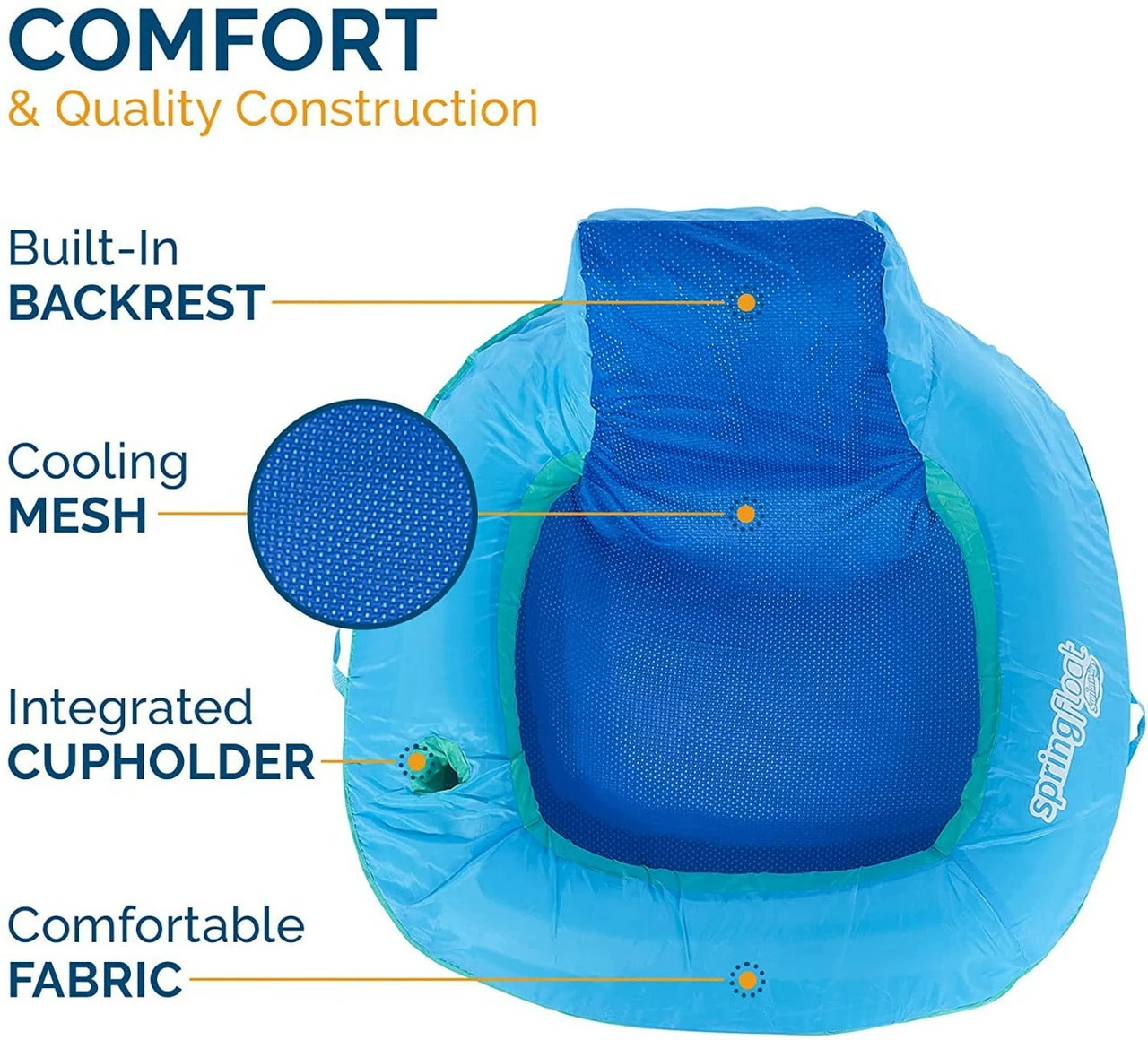 SwimWays Spring Float SunSeat With PDQ - Blue - Image 2