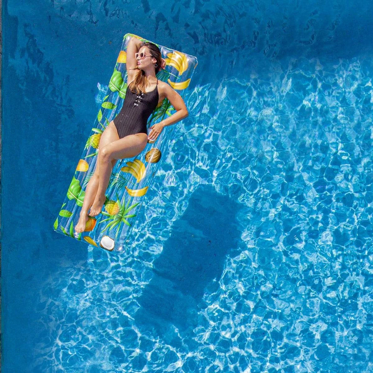 Pool Candy PoolCandy Inflatable Tropical Print Pool Raft - 74x30 Inches - Image 3