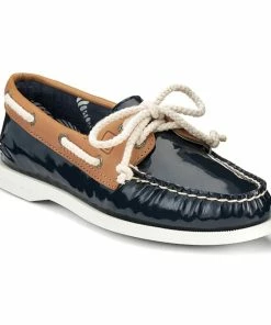 Sperry Top-Sider Sperry® Women's A/O Boat Shoe - Navy Patent/Tan - Size 6.5M