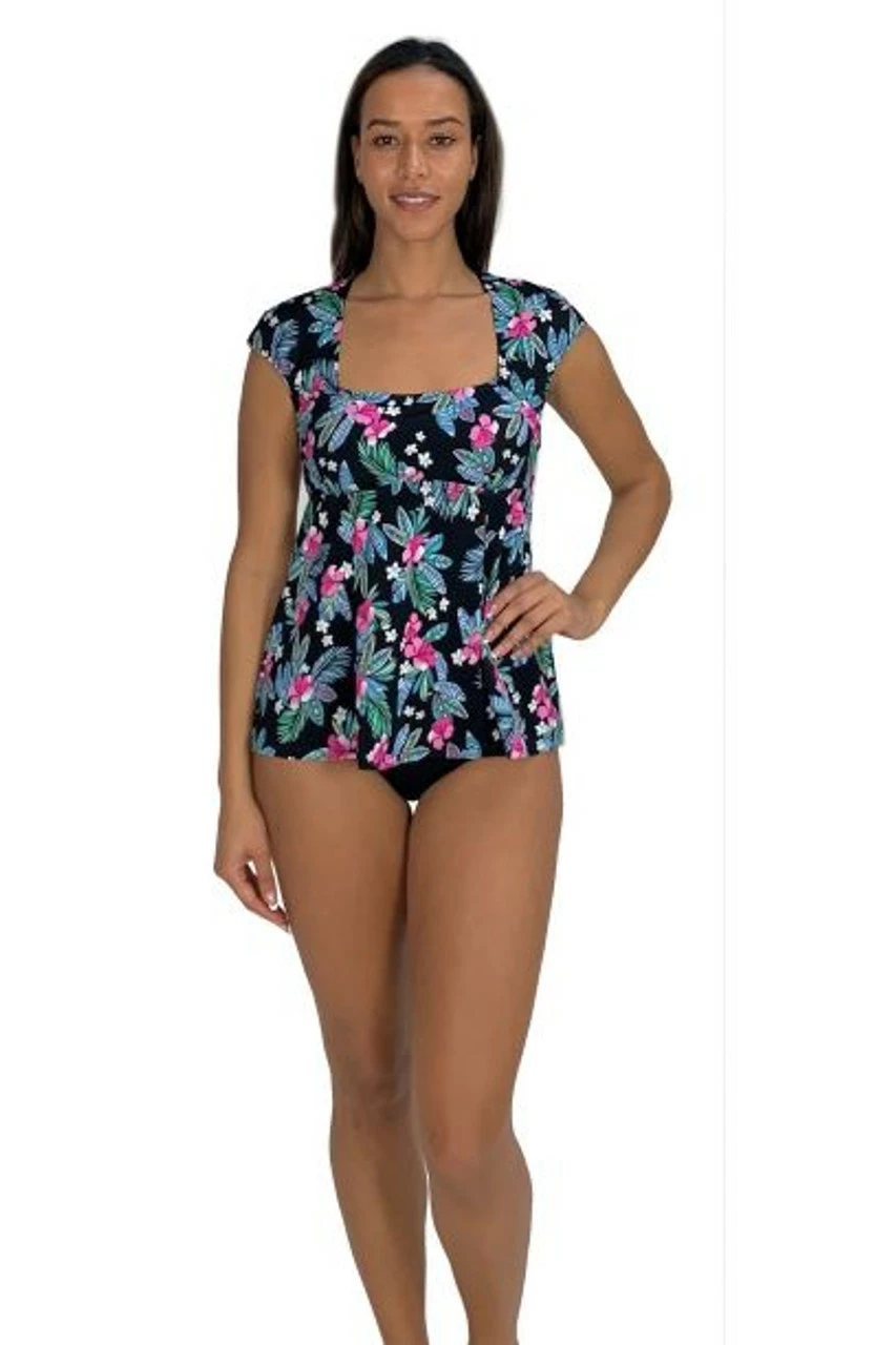 Fit4U Fit 4U™ Cap Sleeve U Neck Top - Pina Colada Multi