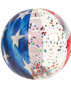 Pool Candy PoolCandy Jumbo Beach Ball W/ Glitter - Stars & Stripes - 13.75in