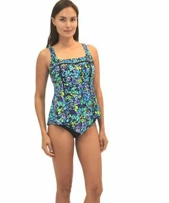 Fit4U Fit 4U™ Sea Glass Square Neck V Hem Top - Blue