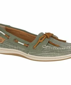 Sperry Top-Sider Sperry® Women's Barrelfish Linen Boat Shoe - Olive