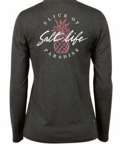 Salt Life® Women's Slice Of Paradise Long Sleeve Performance Tee - Black Heather