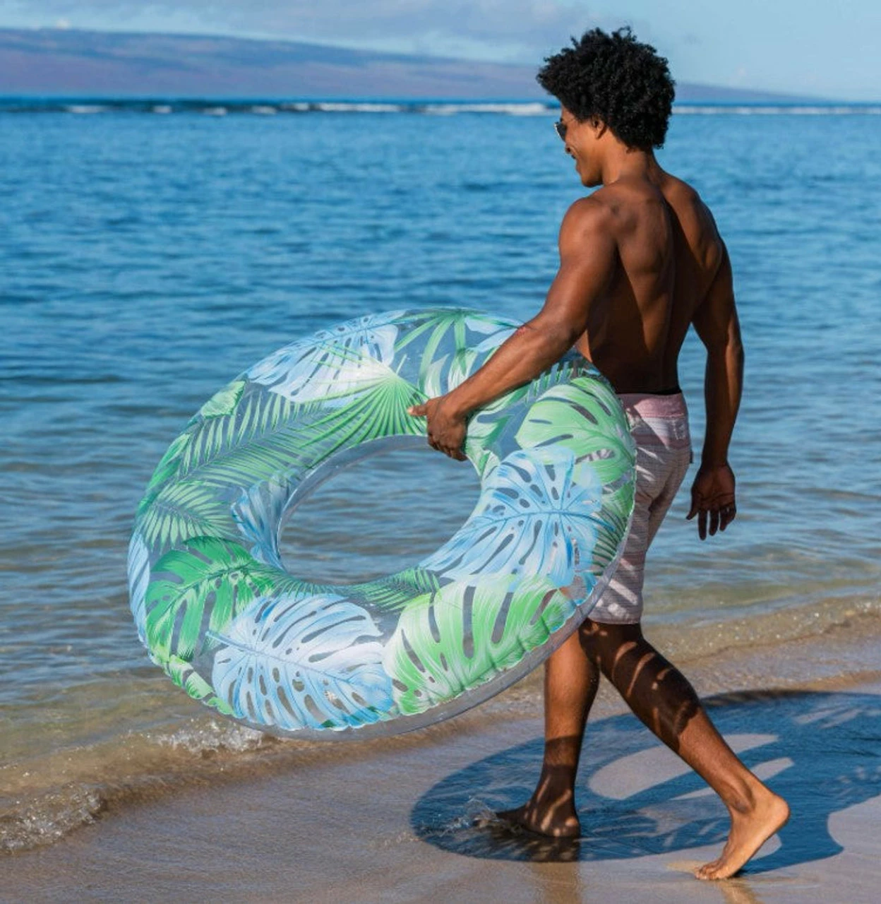 Pool Candy PoolCandy 48 Inch Jumbo Pool Tube With Palm Print - Image 3