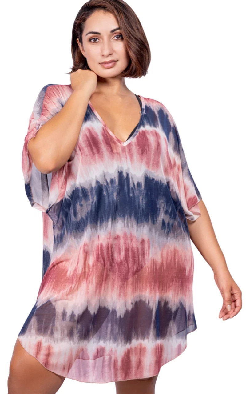 Jordan Taylor V-Neck Batwing Sleeve Tunic - Navy