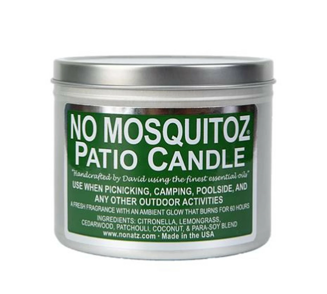 NoNatz No Mosquitoz 16oz.Tin Patio Candle