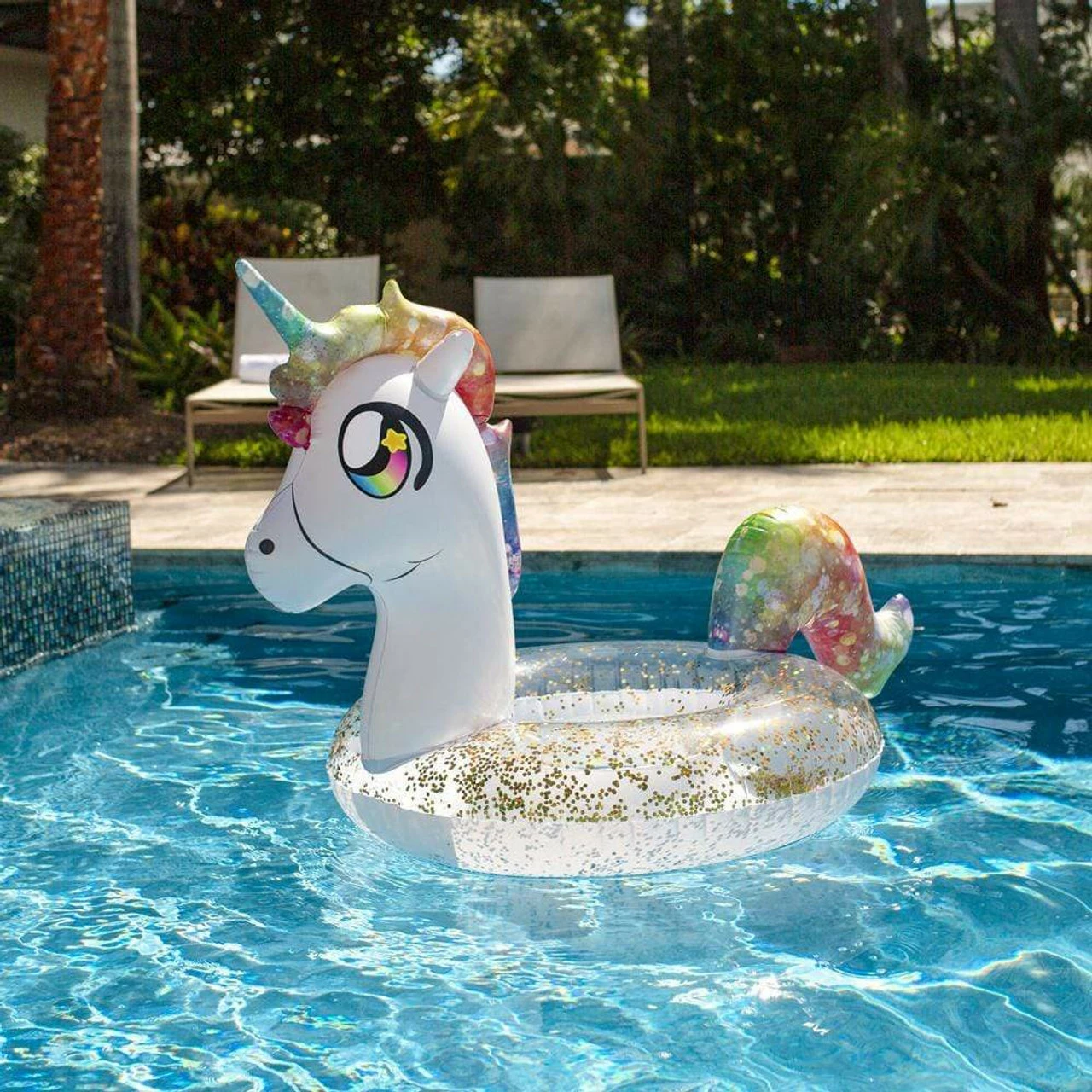 Pool Candy PoolCandy Glitter Unicorn Beach & Pool Tube - 42in - Image 3
