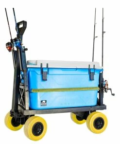 Mighty Max Cooler Caddy/Fishing Cart - Yellow Solid Foam Wheels