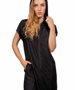 Jordan Taylor Raglan Sleeve Hoodie Dress - Black