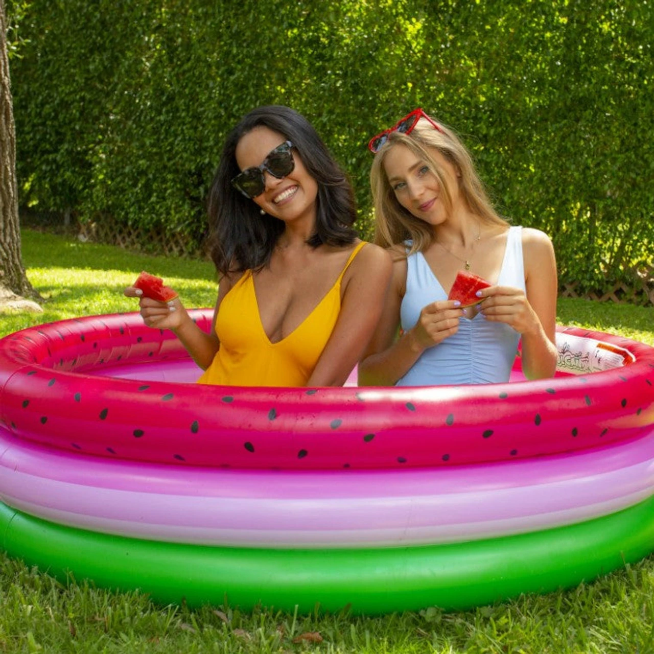 Pool Candy PoolCandy Inflatable Sunning Pool - Watermelon Print - 60x60x15 Inches - Image 2