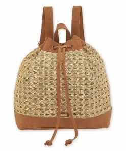 Sun N Sand Sun 'N' Sand® Poly Straw Drawstring Bag - Tan