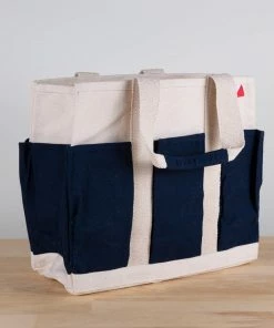Shore Bags® Medium Pocket Tote - Natural/Navy