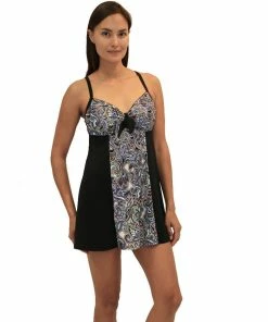 Fit 4U™ Tidal Blocked Vintage Tie Front Dress - Blue