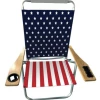 Beach Mania 3 Position Aluminum Beach Chair W/Cup & Phone Holder - USA Stars/Stripes