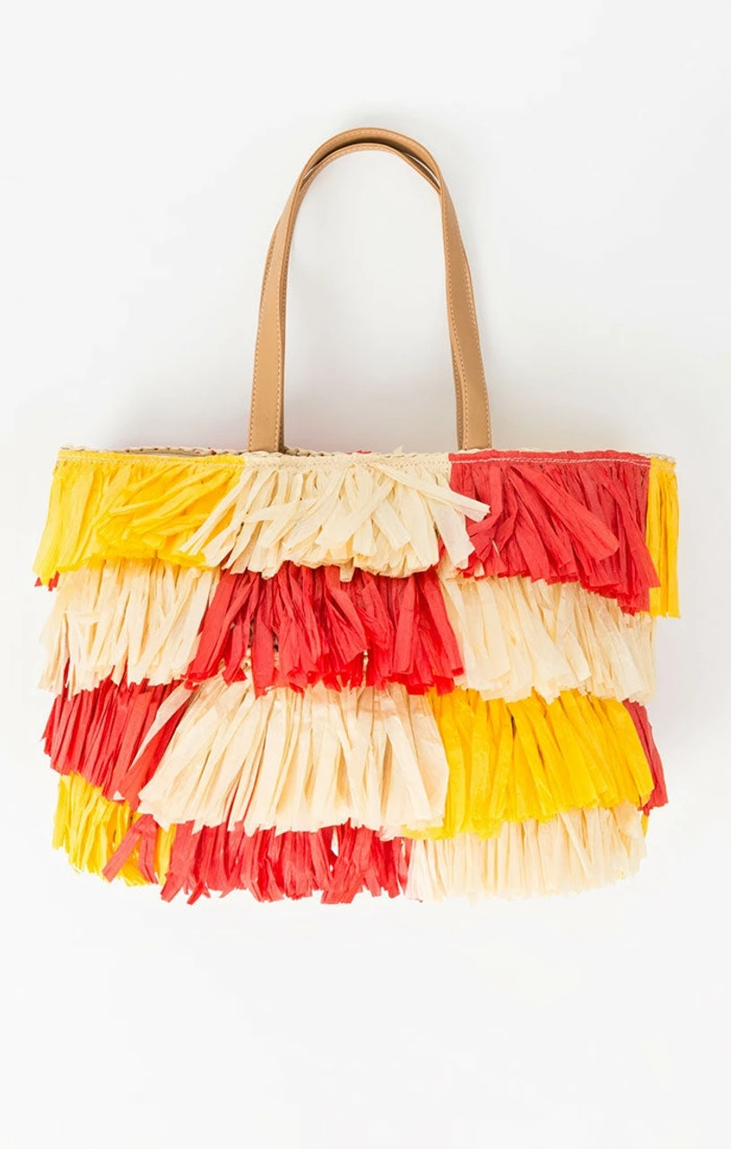 Pia Rossini Garcia Tote - Natural Red/Lemon