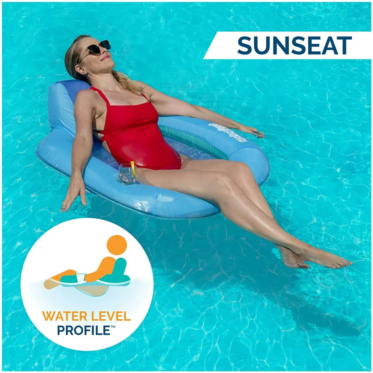 SwimWays Spring Float SunSeat With PDQ - Blue - Image 4