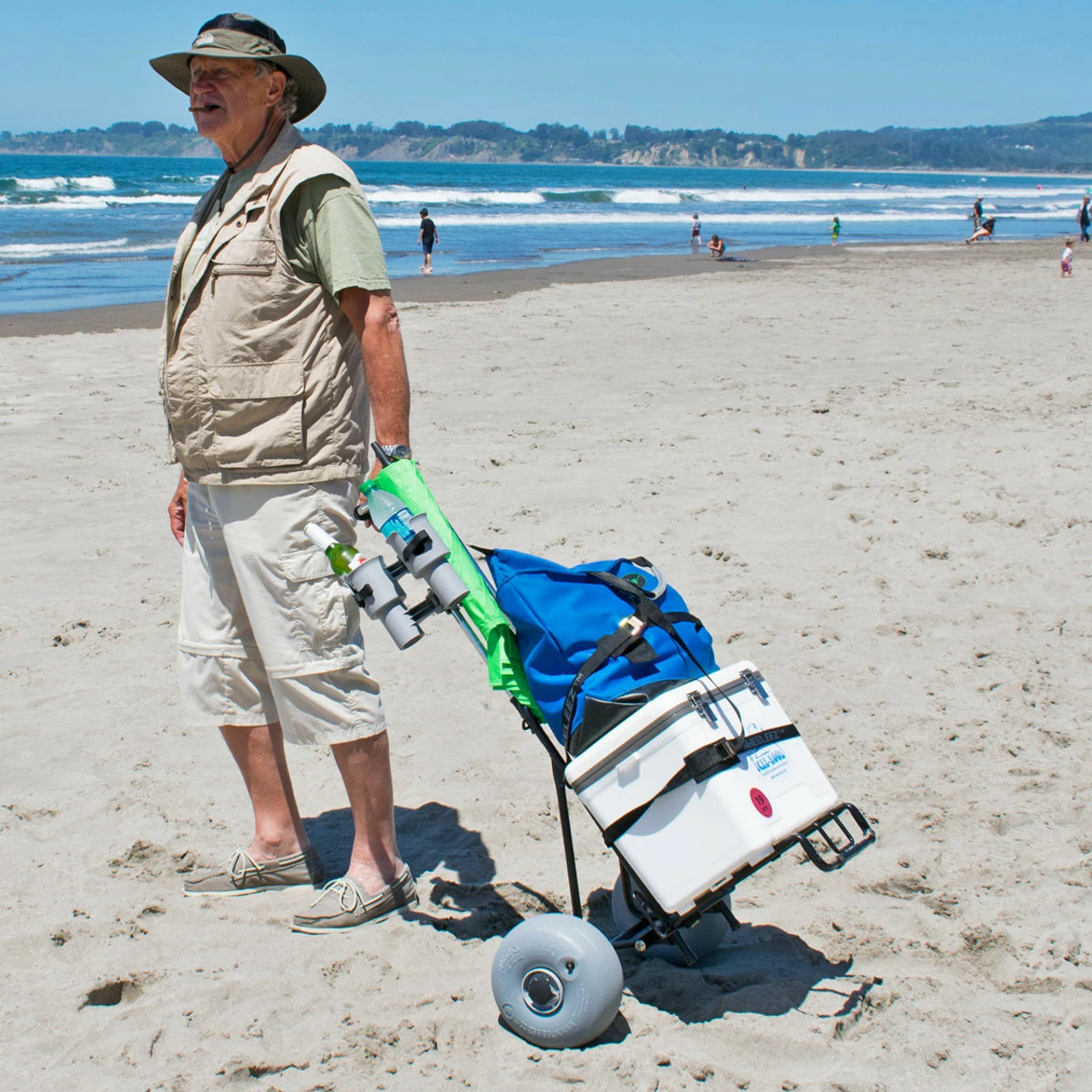 WheelEEZ® WZ1-BCFM Beach Cart Folding Mini - Orange - Image 7