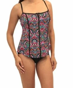 Fit4U Fit 4U™ Parasol Piped Cami Top W/ Zipper - Multicolor