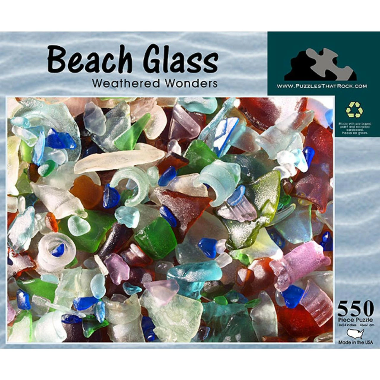 Puzzles That Rock 550 Piece Puzzle - Beach Glass (Weathered Wonders)